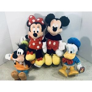Disney Parks Mickey & Friends Plush Doll 12" Stuffed Animal Goofy Minnie Donald
